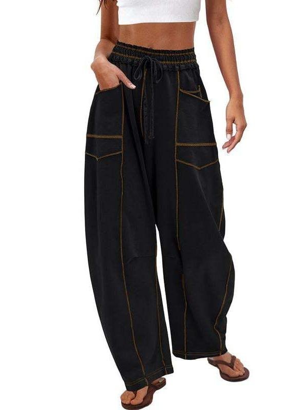 Simple Cotton Plain Loose Pants
