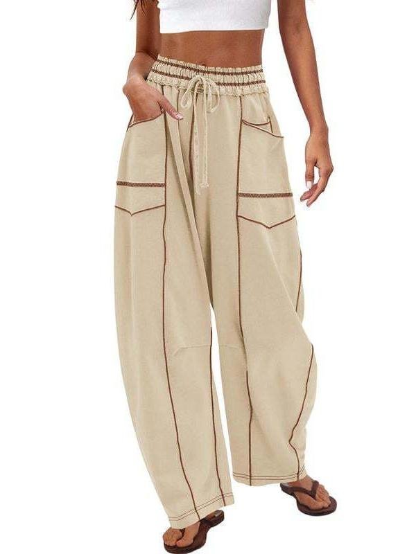 Simple Cotton Plain Loose Pants