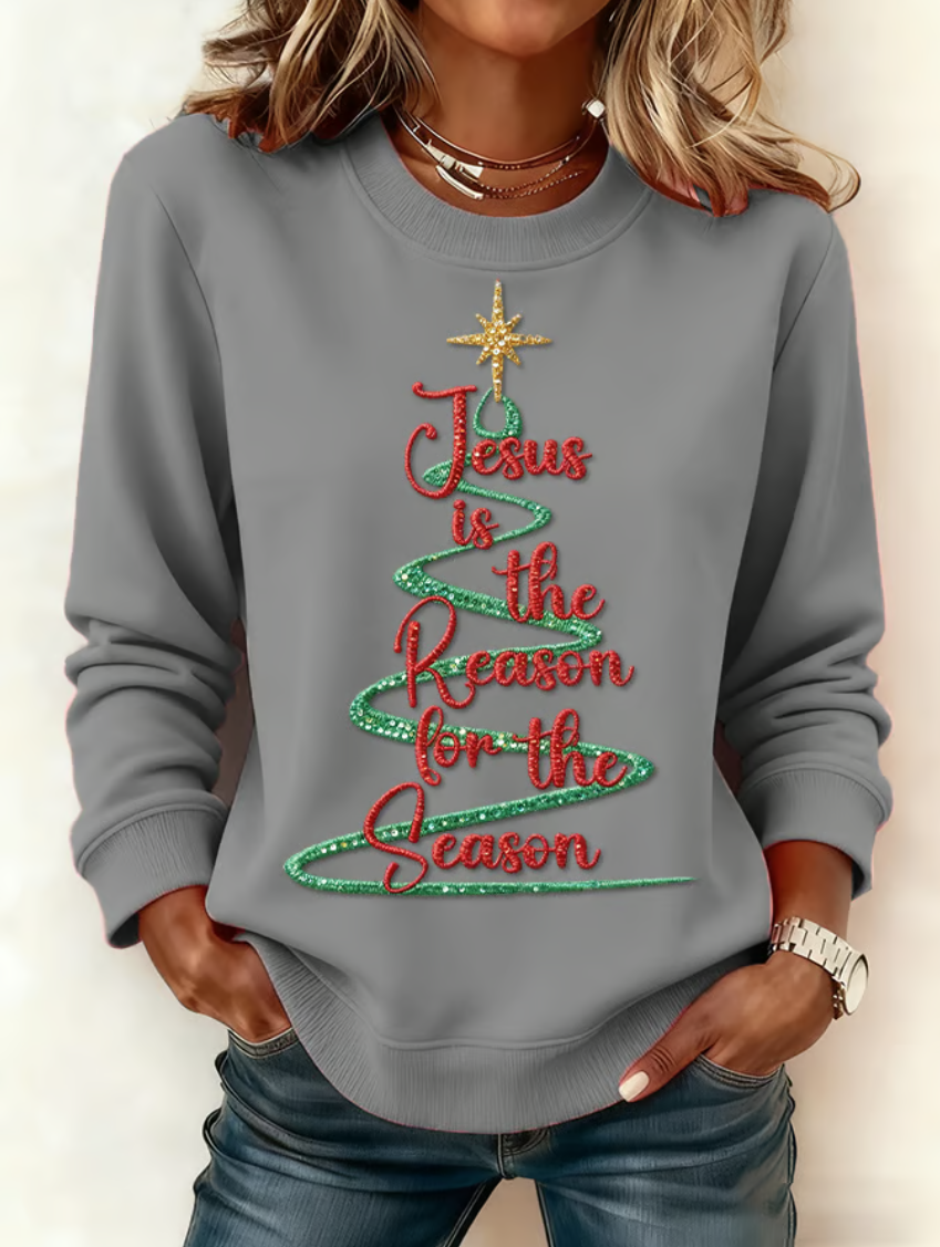 Women'S Casual Faith Print Sweatshirt