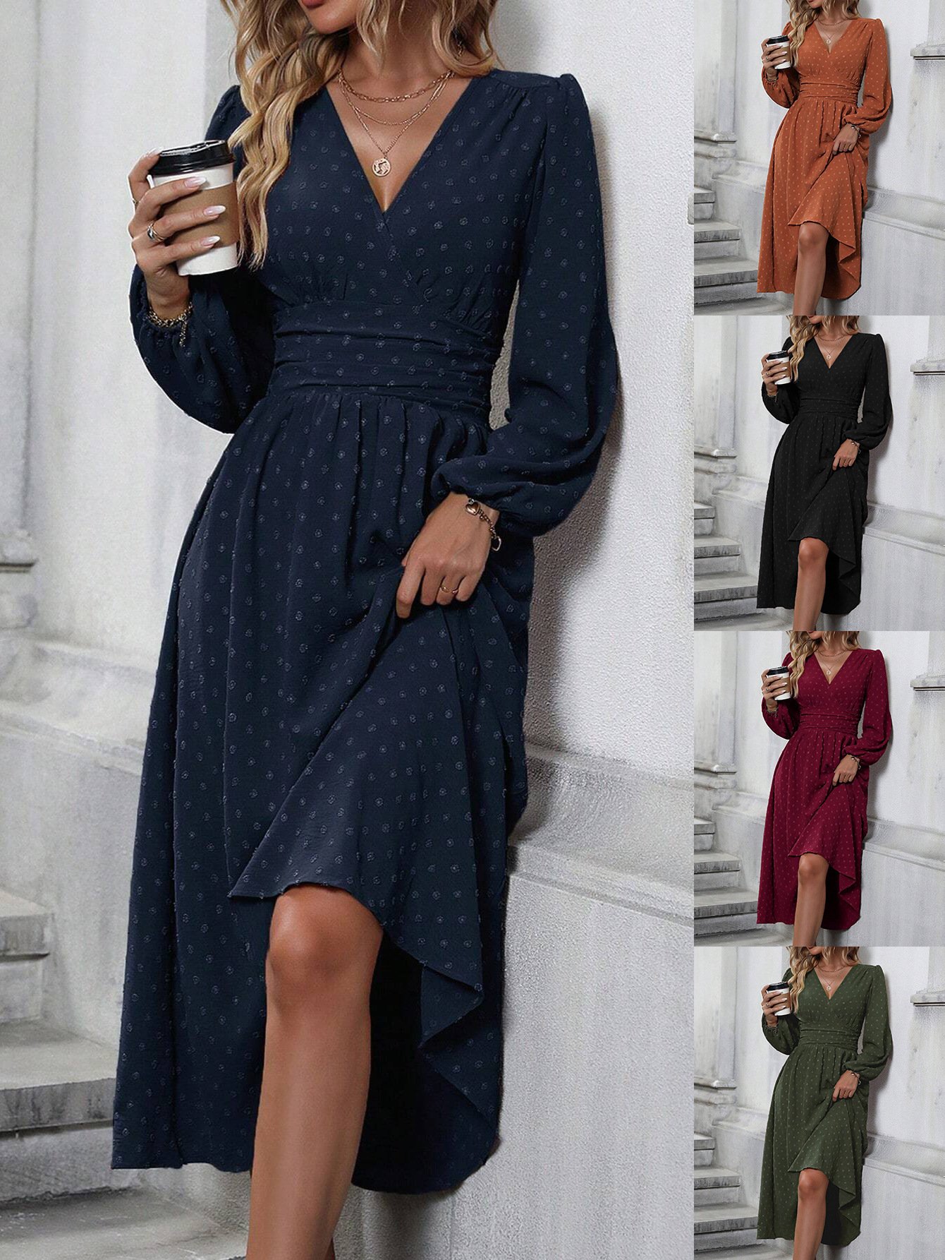 Elegant Regular Fit Balloon Sleeve Floral Dress