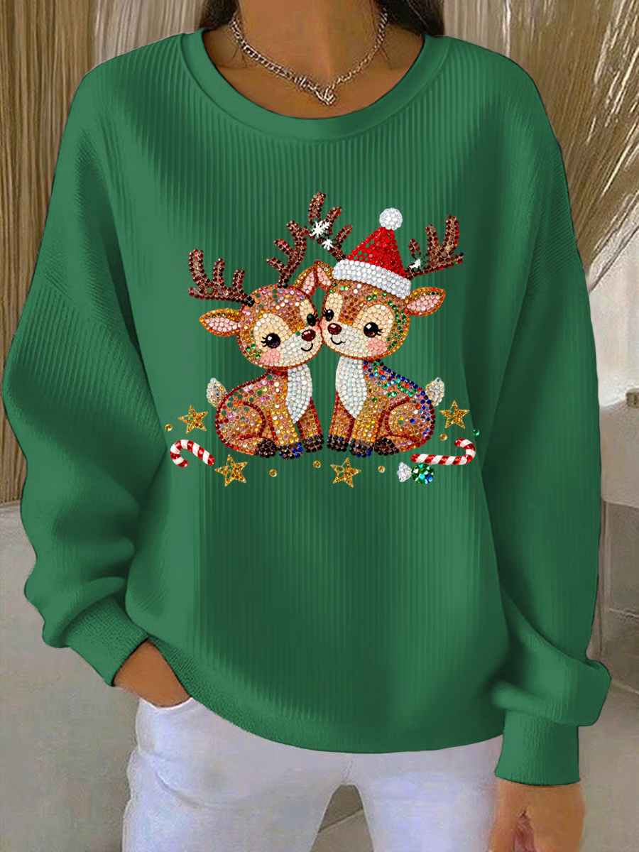 Loose Printing Casual Christmas Sweatshirt