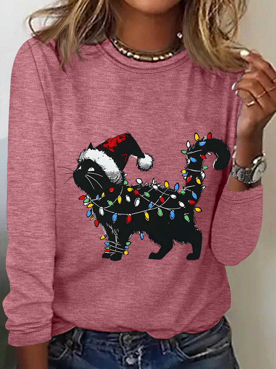 Christmas Cat Long Sleeve Shirt