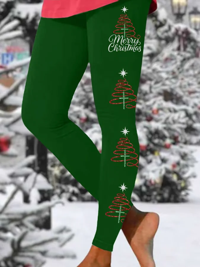 Printing Casual Christmas Leggings
