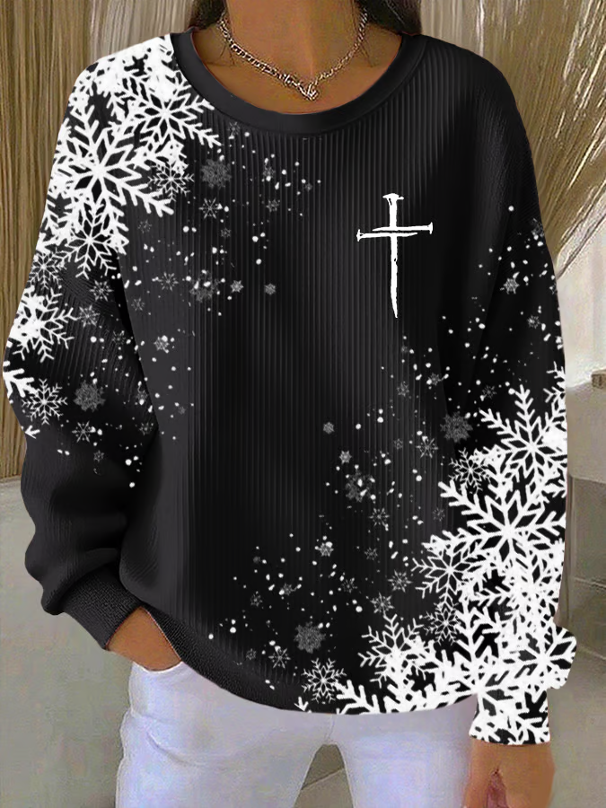 Casual Christmas Printing Sweatshirt