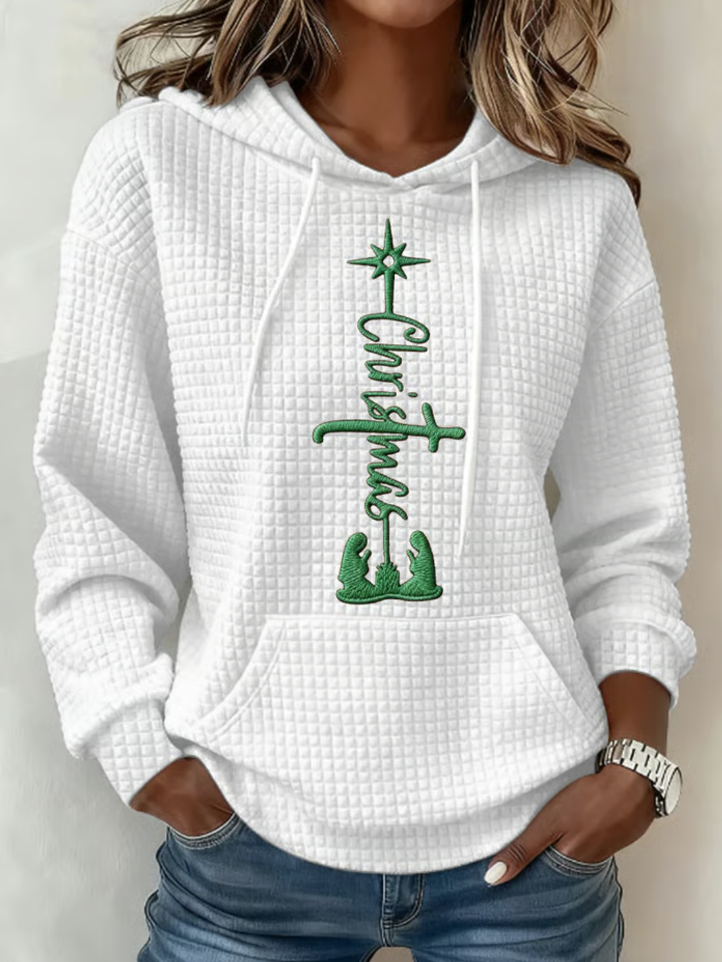 Women's Christmas Casual Faith Print Sweatshirt