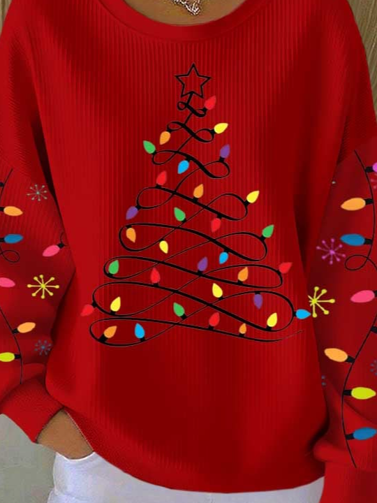 Christmas Casual Loose Crew Neck Sweatshirt