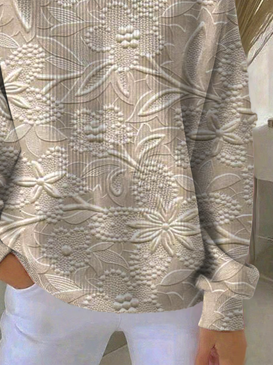 Casual Cotton-Blend 3D Printing Sweatshirt