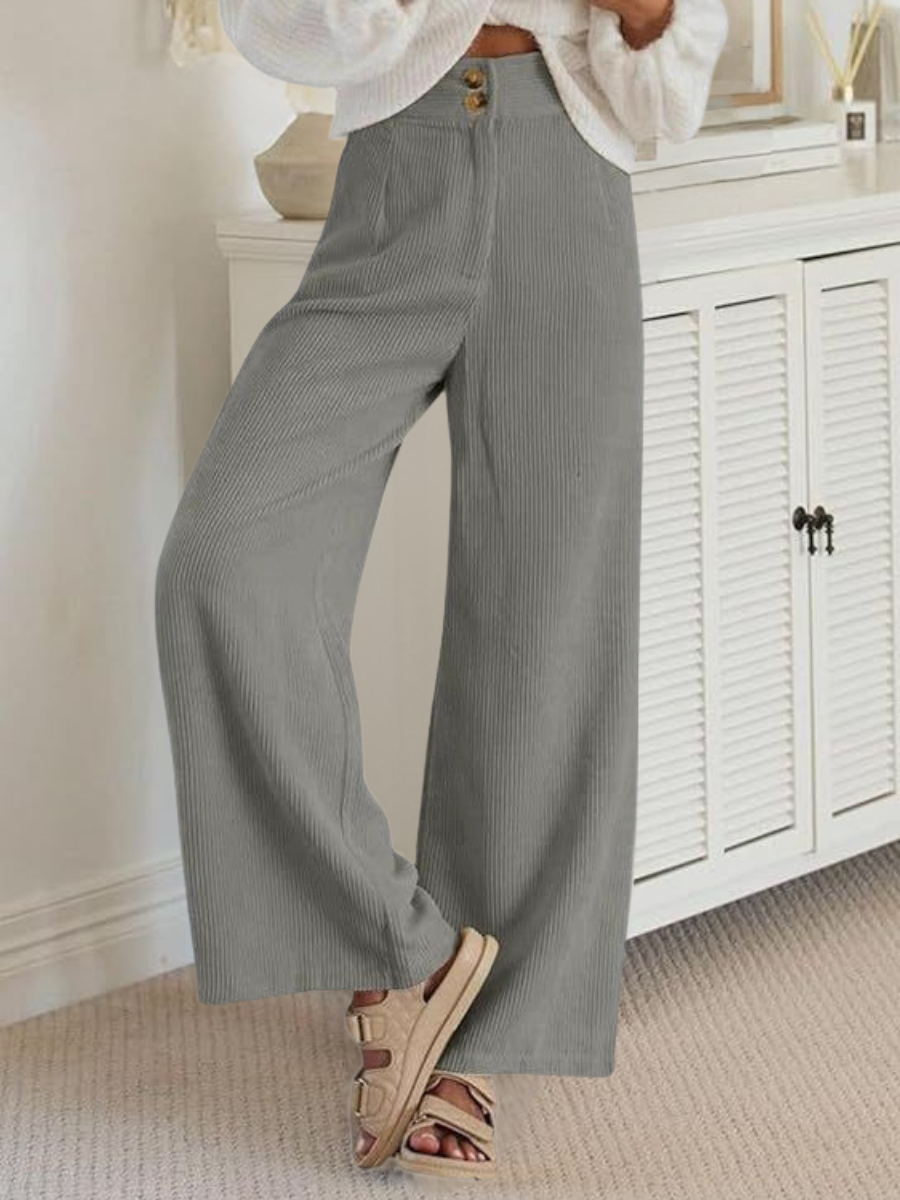 Women's  Elastic Waist H-Line Wide Leg Pants Daily Going Out Pants Apricot Casual Split Joint Plain Spring/Fall Pants