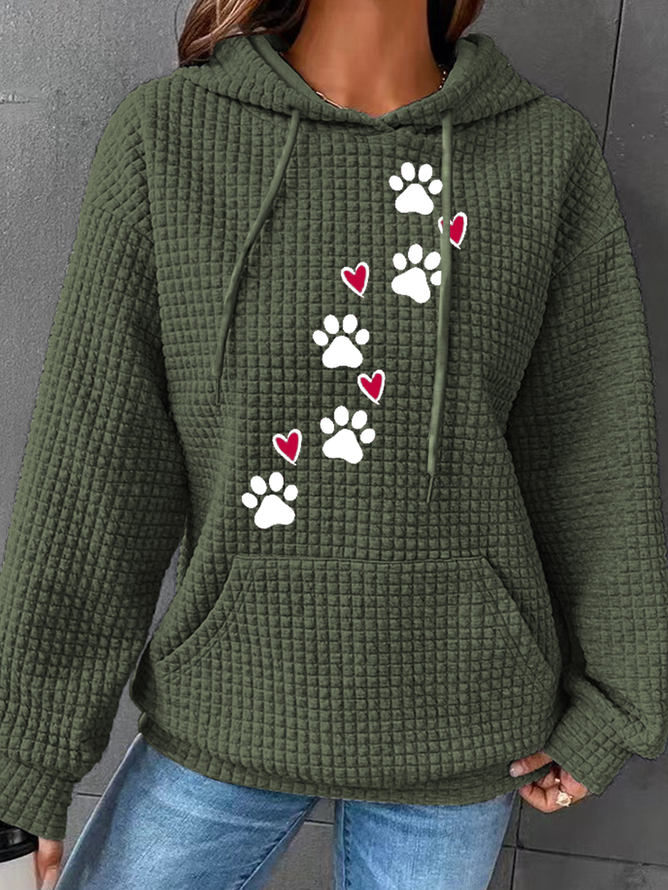 Casual Heart/Cordate Loose Hoodie