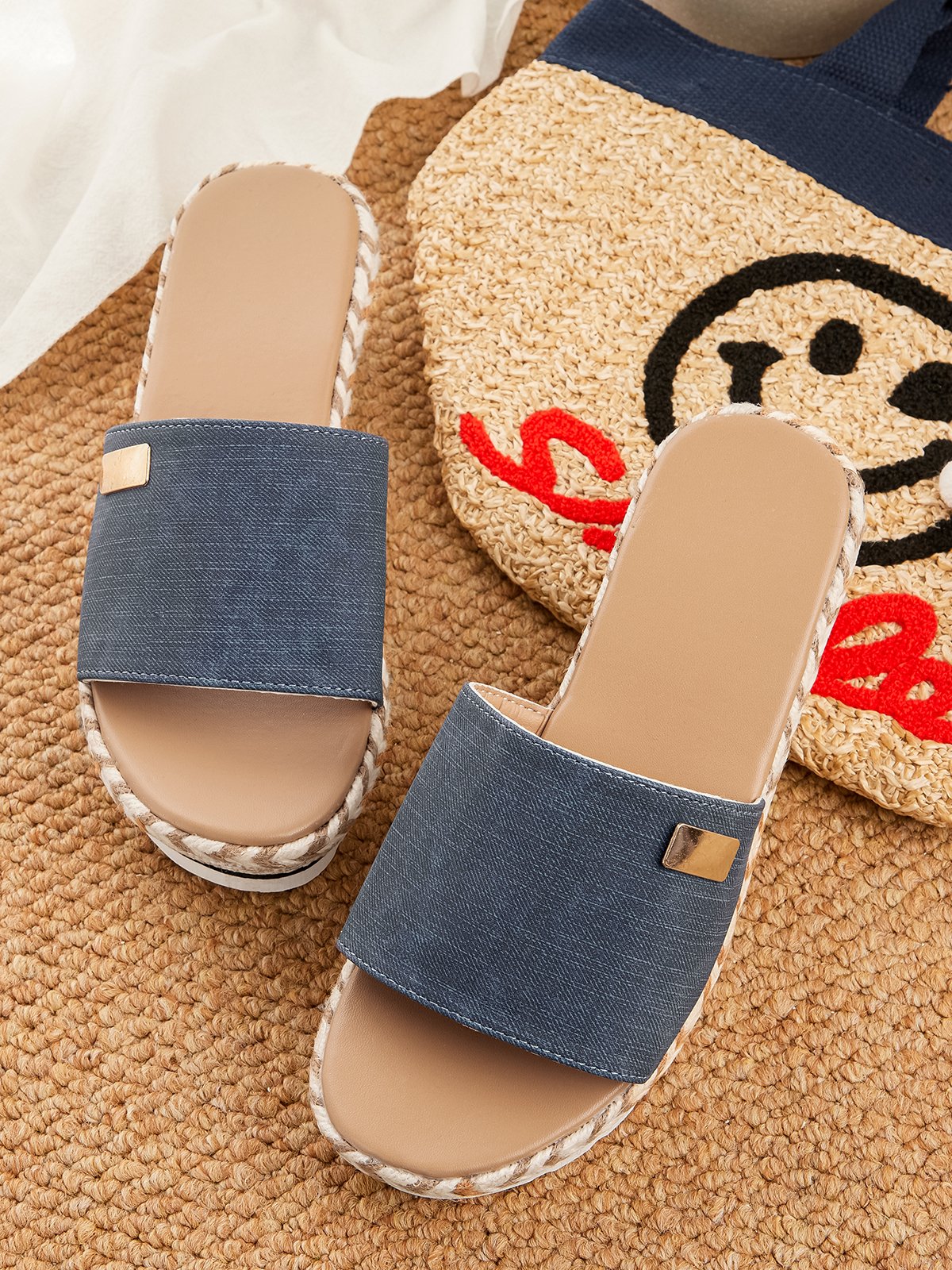 Resort Hemp Rope Sole Wedge Sandals