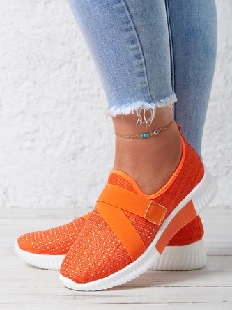 Rhinestone Flyknit Breathable Upper Sneakers