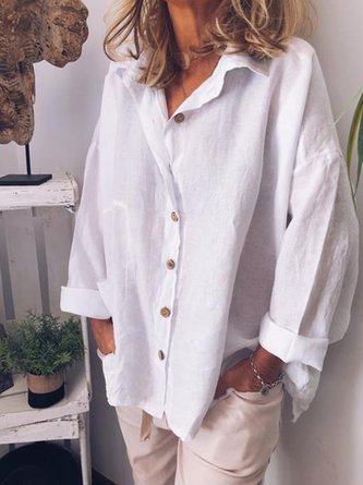 zolucky Women V Neck Casual Loose Shirt Tunic Blouse
