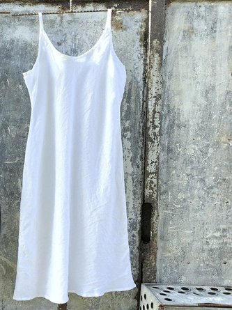 zolucky Casual Sleeveless Solid Dress