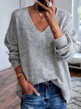 Long Sleeve V Neck Knitwear & Sweater