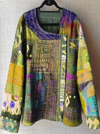 zolucky Casual U Neck Abstract Casual Top