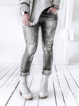 Blue Casual Denim Jeans
