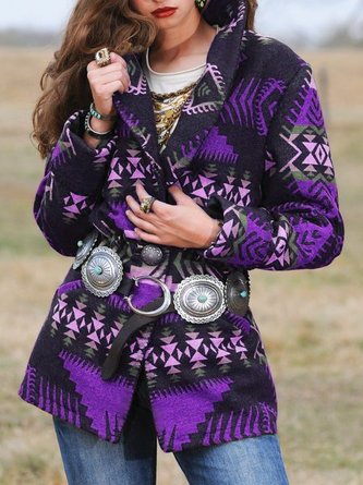 Long Sleeve Cotton-Blend Overcoat