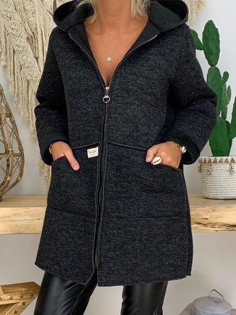 Solid Casual Long Sleeve Knit coat