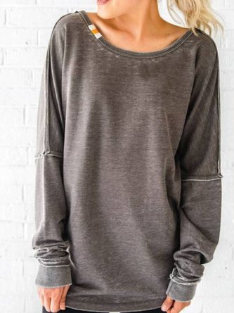Casual Round Neck Shirt & Top