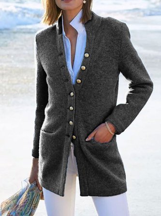 Women Casual Cotton-Blend Long Sleeve Blazer