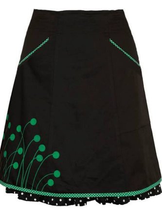 Cotton-Blend Casual Skirt