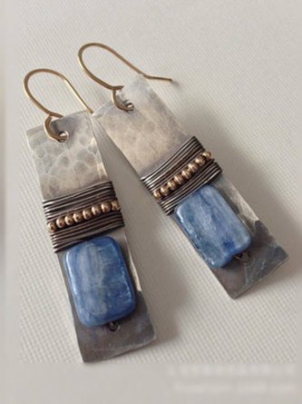 zolucky Woman Fashion Bohemia Blue Alloy Earrings