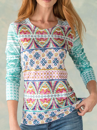 Crew Neck Printed Casual T-shirt