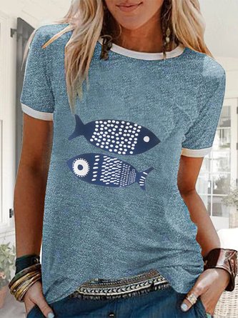 Blue Shift Casual Cotton T-shirt