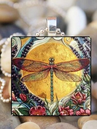 Zolucky Vintage Animal Picture Square Alloy Necklace