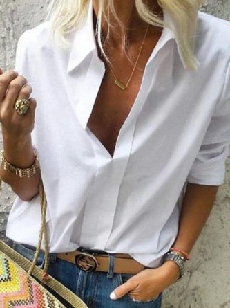 V Neck Vintage Blouse