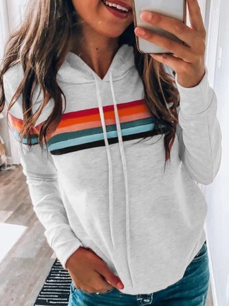 Light Gray Hoodie Casual Sweatshirt