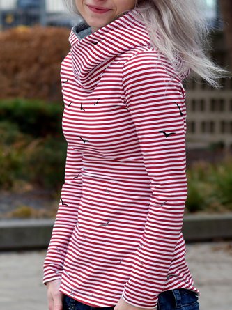 Hoodie Long Sleeve Casual Cotton-Blend Sweatshirt