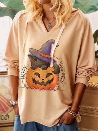 Pink Sweet & Cute Animal V Neck Sweatshirt