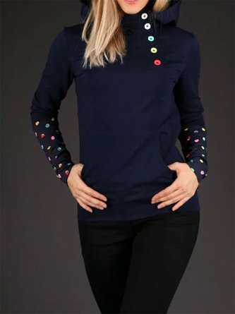 Long Sleeve Paneled Hoodie Solid Sweatshirts