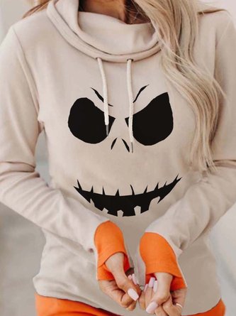 Skull Printed Long Sleeve Sweatshirt