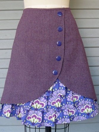 Purple Cotton-Blend Skirts
