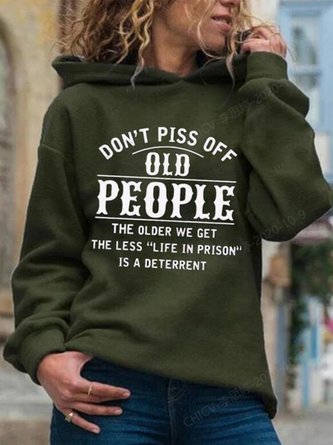 Vintage Hoodie Long Sleeve Don't Piss Off Old People Letter Printed Plus Size Casual Sweatshirt