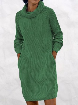 Casual Wool Blend Sweater Dress
