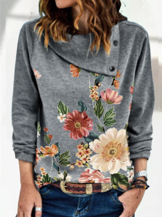 Vintage Floral Long Sleeve Sweatshirt