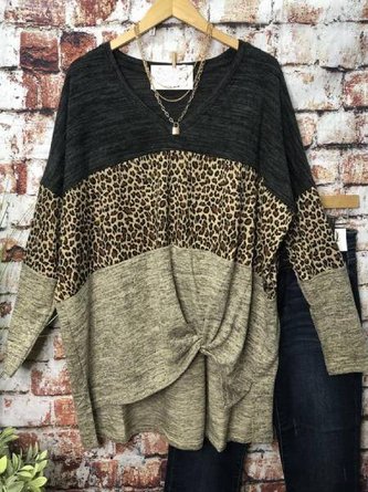 Long Sleeve Leopard Casual Top