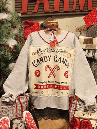 Christmas loose long sleeve printed Sweatshirt Xmas Hoodies