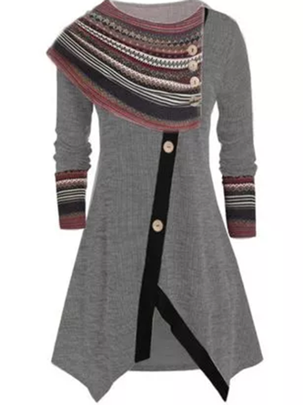 Holiday Long Sleeve Shift Knitting Dress