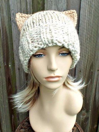 Womens Knit Hat, Pink Pussyhat, Pink Pussy Hat, Pink Cat Hat, Womens Hat, Ear Flap Hat, Cat Beanie,
