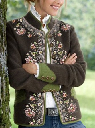 Floral Printed Long Sleeve Blazer