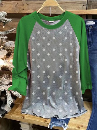 Polka Dots Long Sleeve Tops