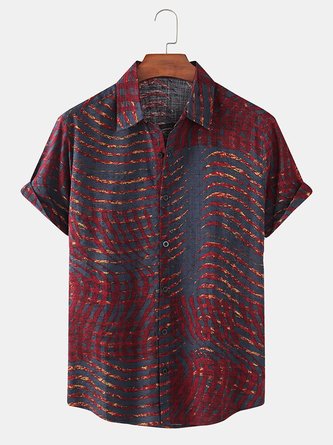 Men's Vintage Shirt Collar Tribal Shirts