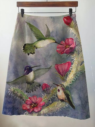 Animal Boho A-Line Skirt