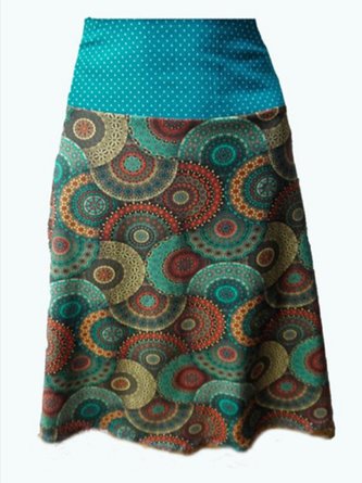 Holiday Floral-Print A-Line Skirt