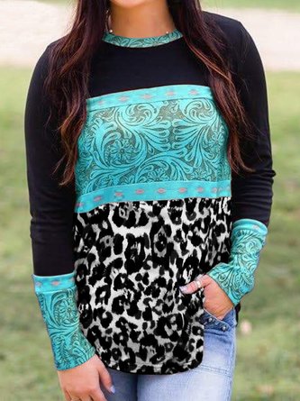Long Sleeve Shift Floral Vintage T-shirt