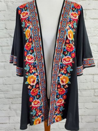 Vintage Floral Half Sleeve Cardigan